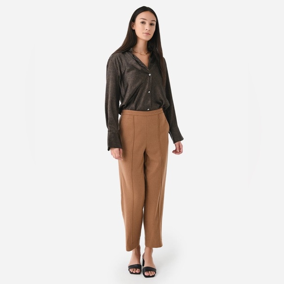 Vince Wool Blend Brushed Mid Rise Easy Pull-On Pant in Dark Beach Corpcore - Picture 3 of 14